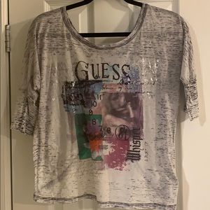 Guess open back shirt